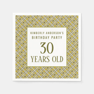Serviette En Papier Motif géométrique d'or, fête d'anniversaire modern
