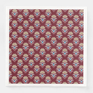 Serviette En Papier motif géométrique ethnique fleuri paisley sans cou