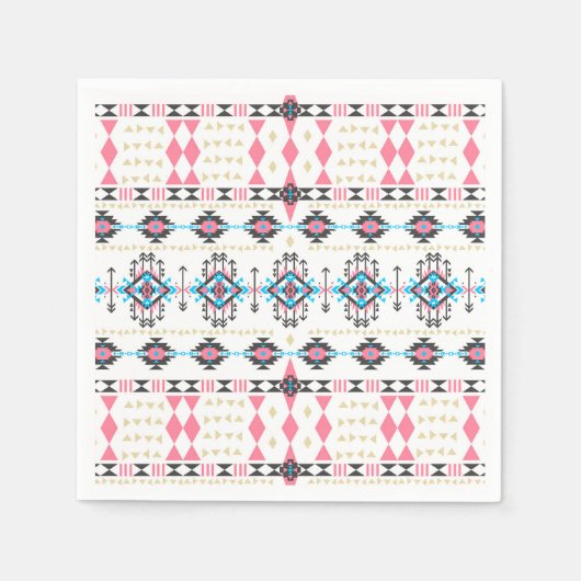 Serviette En Papier Motif géométrique ethnique tribal génial (Devant)