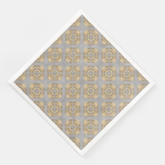 Serviette En Papier Motif géométrique Gris Or Gris (Coin)