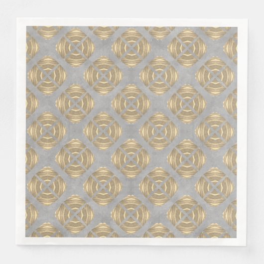Serviette En Papier Motif géométrique Gris Or Gris (Devant)