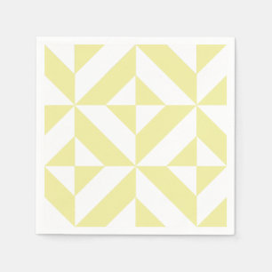 Serviette En Papier Motif géométrique jaune pâle
