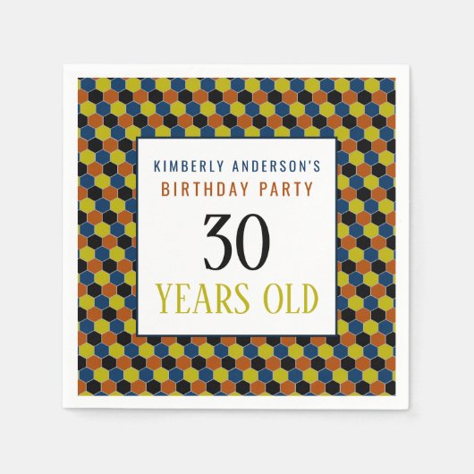 Serviette En Papier Motif géométrique lumineux, fête d'anniversaire mo (Devant)