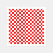 Serviette En Papier Motif géométrique moderne Croate Red Checkers (Devant)