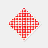 Serviette En Papier Motif géométrique moderne Croate Red Checkers (Coin)