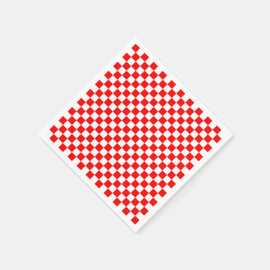 Serviette En Papier Motif géométrique moderne Croate Red Checkers (Coin)