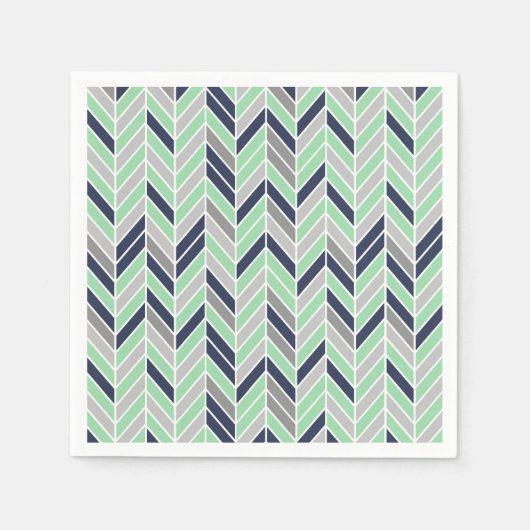 Serviette En Papier Motif géométrique moderne Herringbone Chevron (Devant)