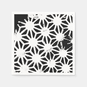 Serviette En Papier Motif géométrique noir et blanc