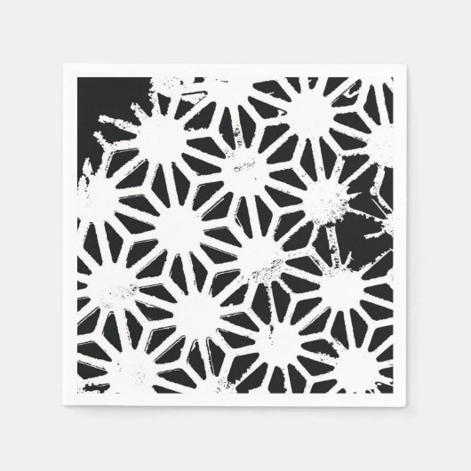 Serviette En Papier Motif géométrique noir et blanc (Devant)