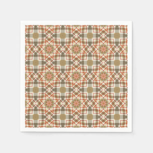 Serviette En Papier Motif géométrique octogonal avec des couleurs chau