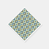 Serviette En Papier Motif géométrique Or et bleu (Coin)
