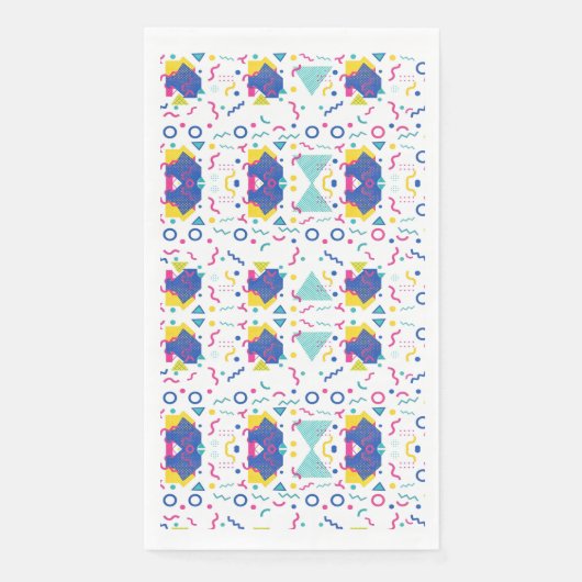 Serviette En Papier Motif géométrique Retro Memphis (Devant)
