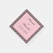 Serviette En Papier Motif géométrique rose et noir (Coin)