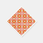 Serviette En Papier Motif géométrique rose et orange du milieu du sièc (Coin)