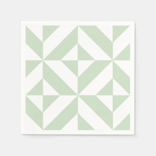 Serviette En Papier Motif géométrique Sage Green