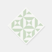 Serviette En Papier Motif géométrique Sage Green (Coin)