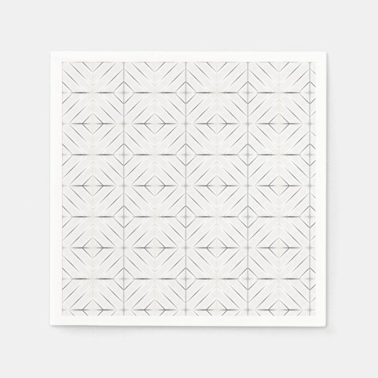Serviette En Papier Motif géométrique Silver tendance Art blanc élégan (Devant)