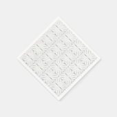 Serviette En Papier Motif géométrique Silver tendance Art blanc élégan (Coin)