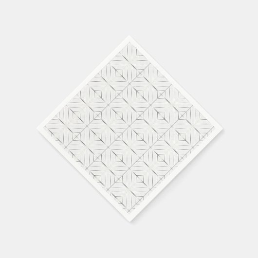 Serviette En Papier Motif géométrique Silver tendance Art blanc élégan (Coin)
