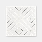 Serviette En Papier Motif géométrique Silver tendance Art blanc élégan (Devant)