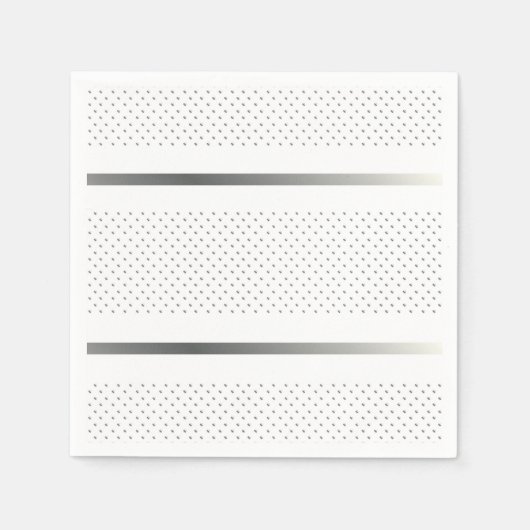 Serviette En Papier Motif géométrique Silver tendance Art blanc élégan (Devant)