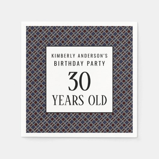 Serviette En Papier Motif géométrique tendance, fête d'anniversaire mo (Devant)