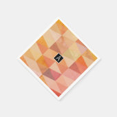 Serviette En Papier Motif géométrique Triangle souple | Monogramme (Coin)