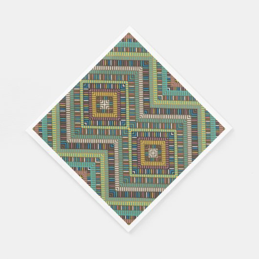 Serviette En Papier Motif géométrique tribal Boho Ethnic Aztec (Coin)