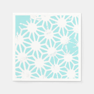 Serviette En Papier Motif géométrique turquoise