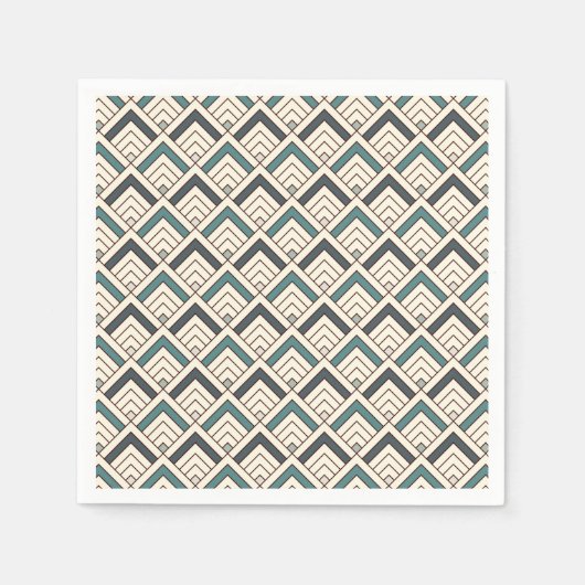 Serviette En Papier Motif géométrique turquoise (Devant)