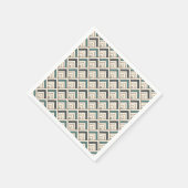 Serviette En Papier Motif géométrique turquoise (Coin)
