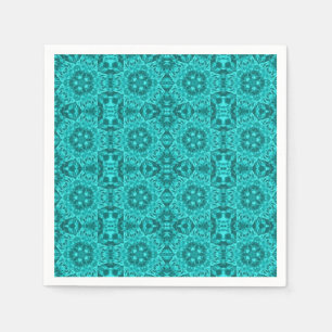 Serviette En Papier Motif géométrique turquoise Aqua