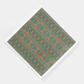 Serviette En Papier Motif géométrique Turquoise en cuivre du sud-ouest (Coin)