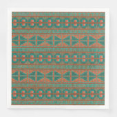 Serviette En Papier Motif géométrique Turquoise en cuivre du sud-ouest (Devant)