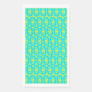 Serviette En Papier Motif géométrique turquoise et vert lime