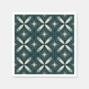 Serviette En Papier Motif géométrique vert rétro