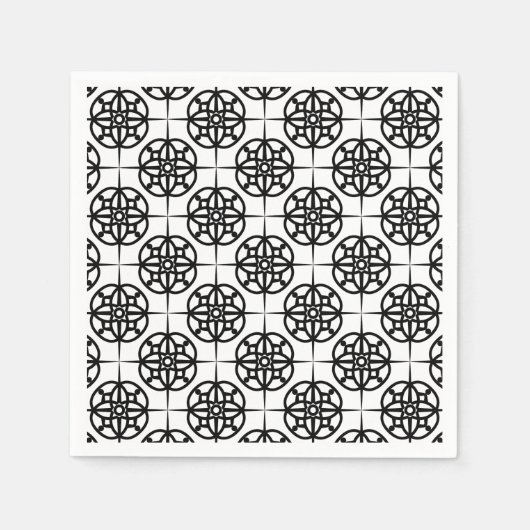 Serviette En Papier Motif géométrique Vibe rétro classique (Devant)