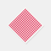 Serviette En Papier Motif Gingham Rouge et Blanc Classique Rustique (Coin)