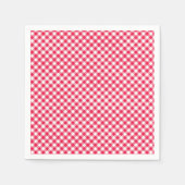 Serviette En Papier Motif Gingham Rouge et Blanc Classique Rustique (Devant)