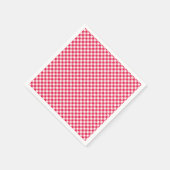 Serviette En Papier Motif Gingham Rouge et Blanc Classique Rustique (Coin)