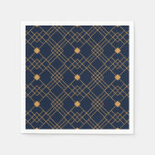 Serviette En Papier Motif Gold art déco sur arrière - plan bleu foncé (Devant)