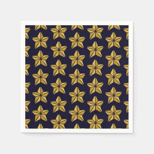 Serviette En Papier Motif Gold Christmas Star (Devant)