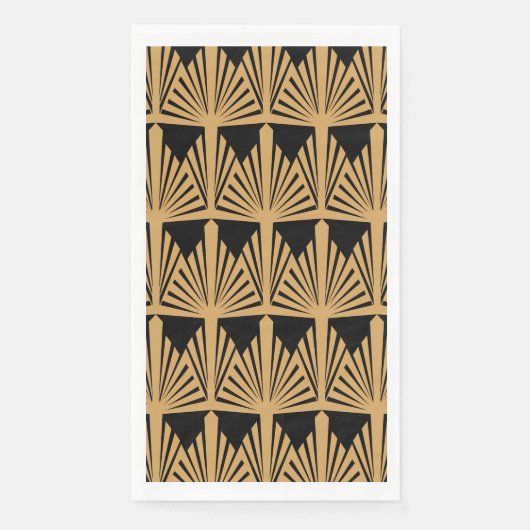 Serviette En Papier Motif Gold et Black Art Déco (Devant)