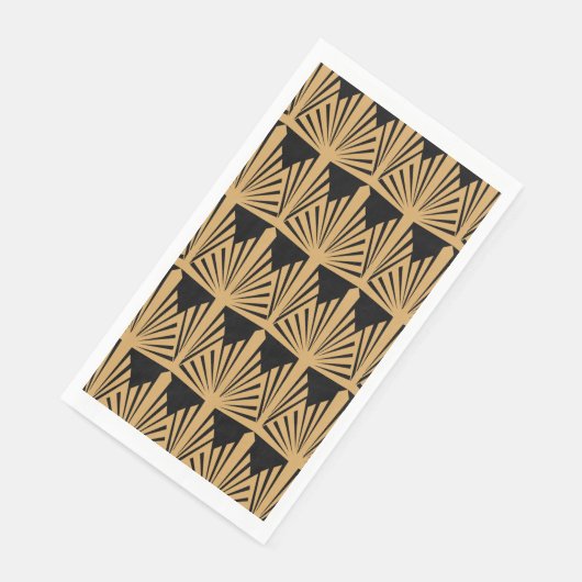 Serviette En Papier Motif Gold et Black Art Déco (Coin)