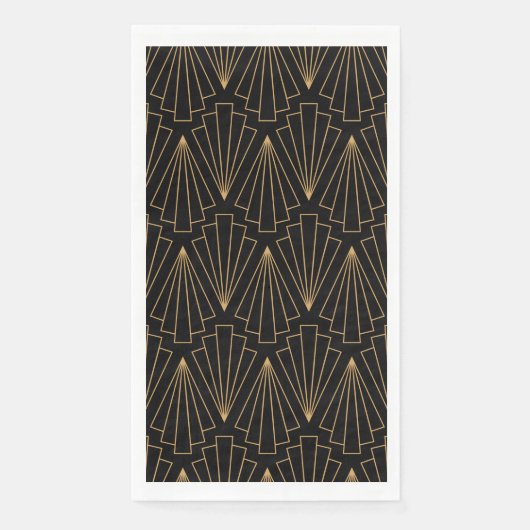 Serviette En Papier Motif Gold et Black Art Déco (Devant)