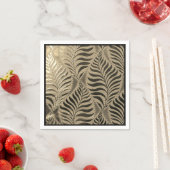 Serviette En Papier Motif Gold Leaf (En situation)