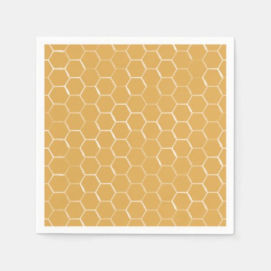 Serviette En Papier Motif Golden Honeypeb (Devant)