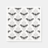 Serviette En Papier Motif gothique noir blanc chauves-souris (Devant)