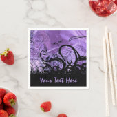 Serviette En Papier Motif gothique noir et violet serviettes personnal (En situation)