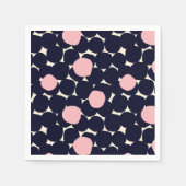 Serviette En Papier Motif grand point bleu et rose (Devant)